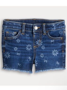 Disney Jumping Beans 5T Minnie Mouse Print Raw Hem Darkwash Cutoff Denim Shorts
